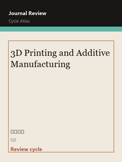 3D Printing and Additive Manufacturing 期刊封面
