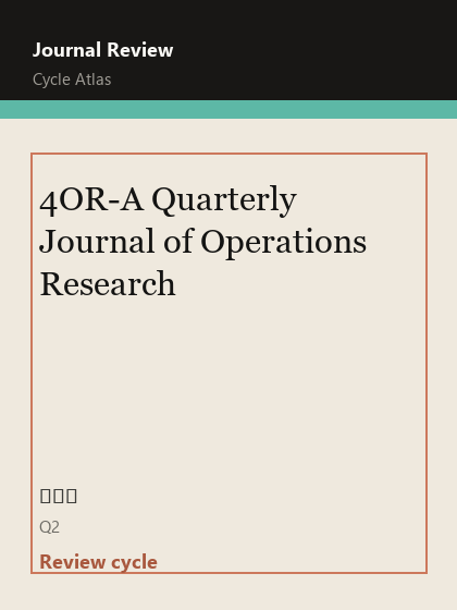 4OR-A Quarterly Journal of Operations Research 期刊封面
