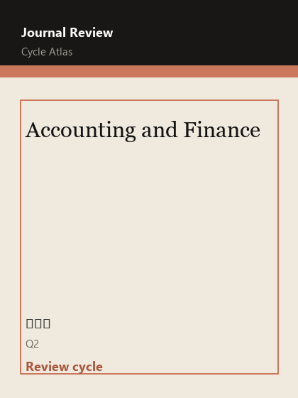 Accounting and Finance 期刊封面