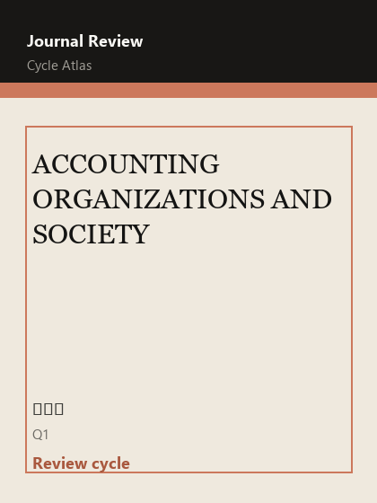 ACCOUNTING ORGANIZATIONS AND SOCIETY 期刊封面