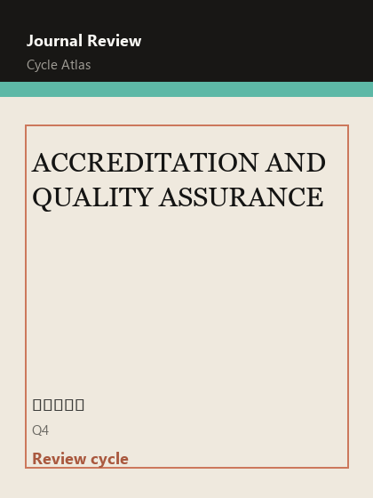 ACCREDITATION AND QUALITY ASSURANCE 期刊封面