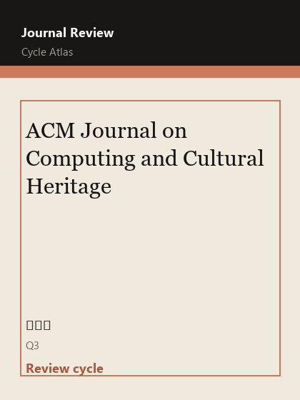 ACM Journal on Computing and Cultural Heritage 期刊封面