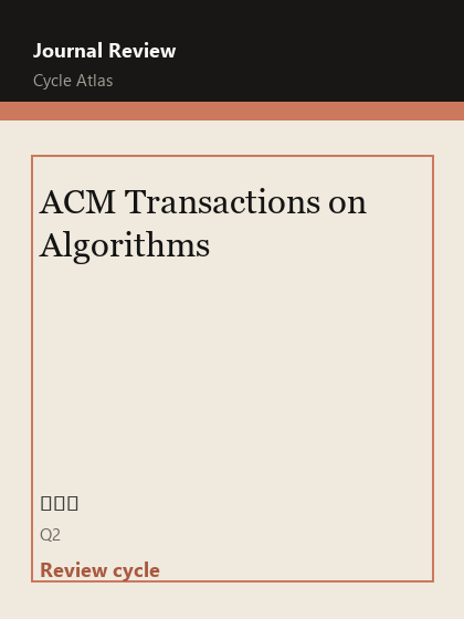 ACM Transactions on Algorithms 期刊封面