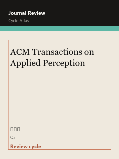 ACM Transactions on Applied Perception 期刊封面