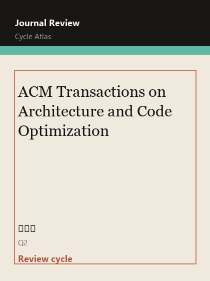 ACM Transactions on Architecture and Code Optimization 期刊封面