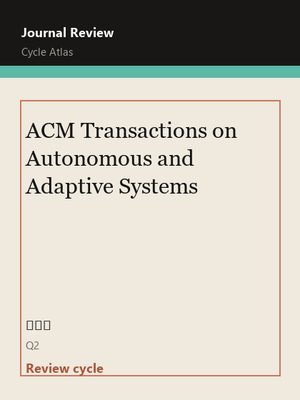 ACM Transactions on Autonomous and Adaptive Systems 期刊封面