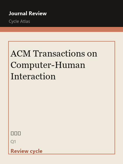 ACM Transactions on Computer-Human Interaction 期刊封面