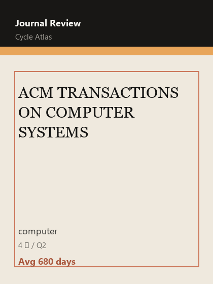 ACM TRANSACTIONS ON COMPUTER SYSTEMS 期刊封面