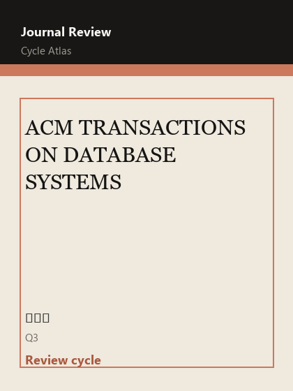 ACM TRANSACTIONS ON DATABASE SYSTEMS 期刊封面