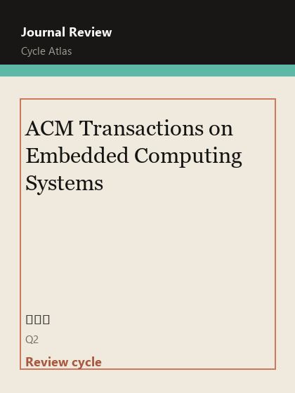 ACM Transactions on Embedded Computing Systems 期刊封面