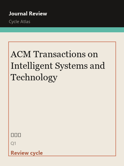 ACM Transactions on Intelligent Systems and Technology 期刊封面
