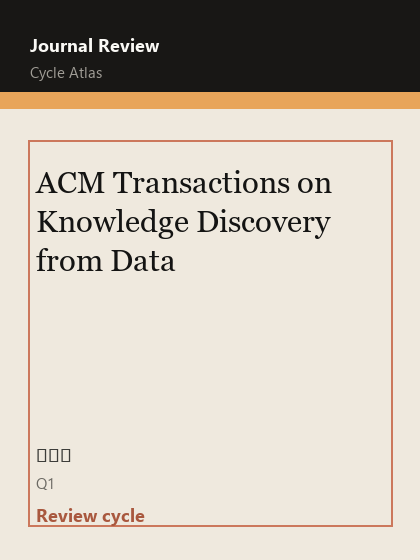 ACM Transactions on Knowledge Discovery from Data 期刊封面