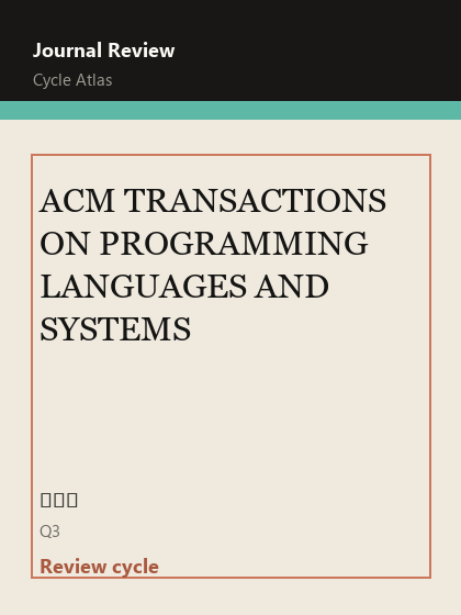 ACM TRANSACTIONS ON PROGRAMMING LANGUAGES AND SYSTEMS 期刊封面
