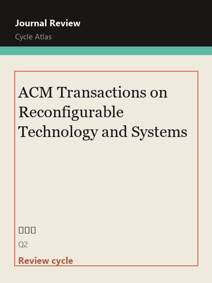 ACM Transactions on Reconfigurable Technology and Systems 期刊封面