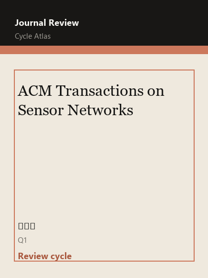 ACM Transactions on Sensor Networks 期刊封面