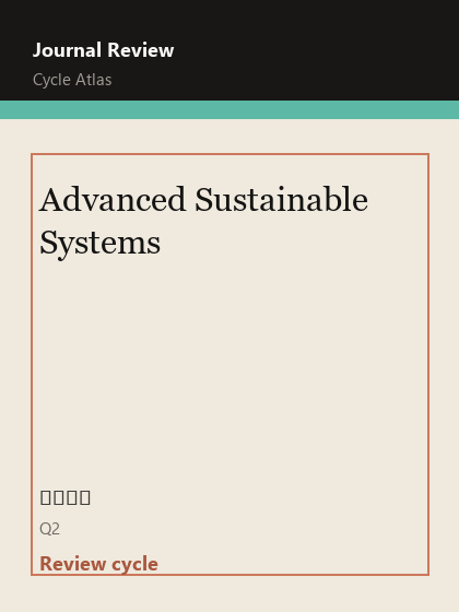 Advanced Sustainable Systems 期刊封面