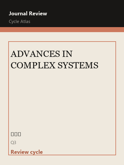ADVANCES IN COMPLEX SYSTEMS 期刊封面