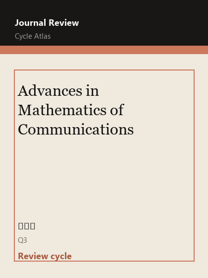 Advances in Mathematics of Communications 期刊封面