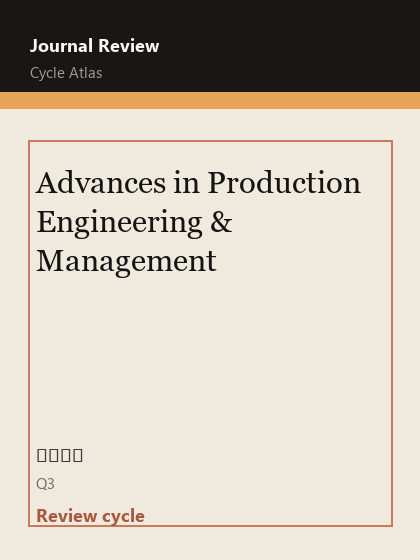 Advances in Production Engineering & Management 期刊封面