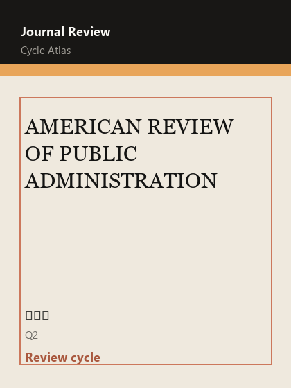 AMERICAN REVIEW OF PUBLIC ADMINISTRATION 期刊封面