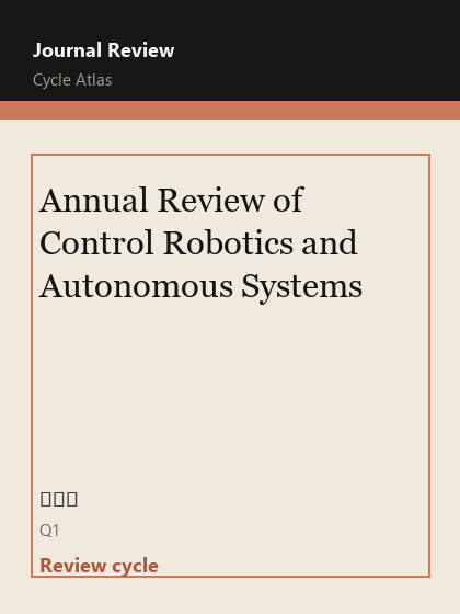 Annual Review of Control Robotics and Autonomous Systems 期刊封面