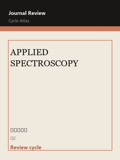 APPLIED SPECTROSCOPY 期刊封面