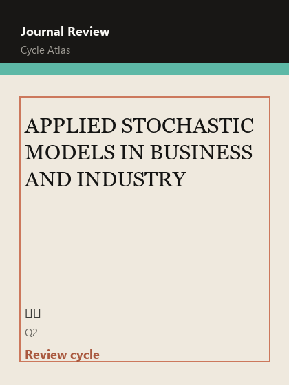 APPLIED STOCHASTIC MODELS IN BUSINESS AND INDUSTRY 期刊封面