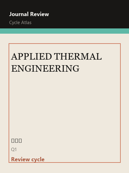 APPLIED THERMAL ENGINEERING 期刊封面