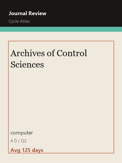 Archives of Control Sciences 期刊封面