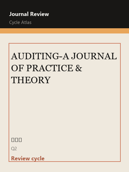 AUDITING-A JOURNAL OF PRACTICE & THEORY 期刊封面