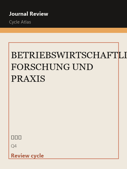 BETRIEBSWIRTSCHAFTLICHE FORSCHUNG UND PRAXIS 期刊封面