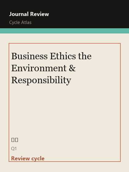Business Ethics the Environment & Responsibility 期刊封面