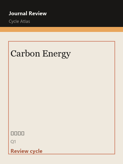 Carbon Energy 期刊封面