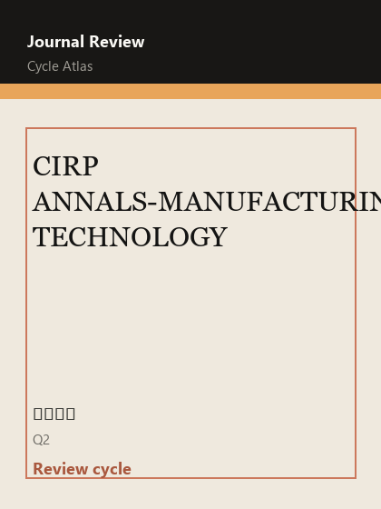 CIRP ANNALS-MANUFACTURING TECHNOLOGY 期刊封面