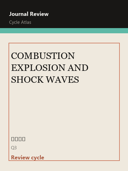 COMBUSTION EXPLOSION AND SHOCK WAVES 期刊封面