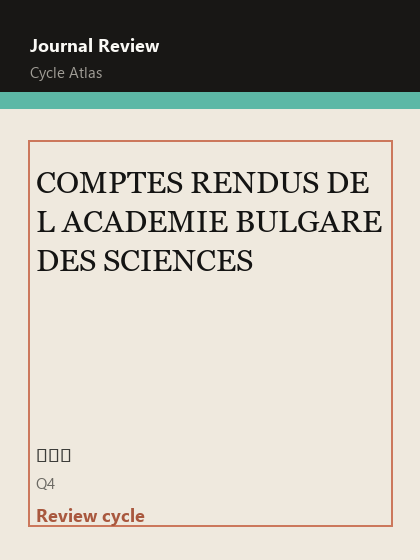 COMPTES RENDUS DE L ACADEMIE BULGARE DES SCIENCES 期刊封面