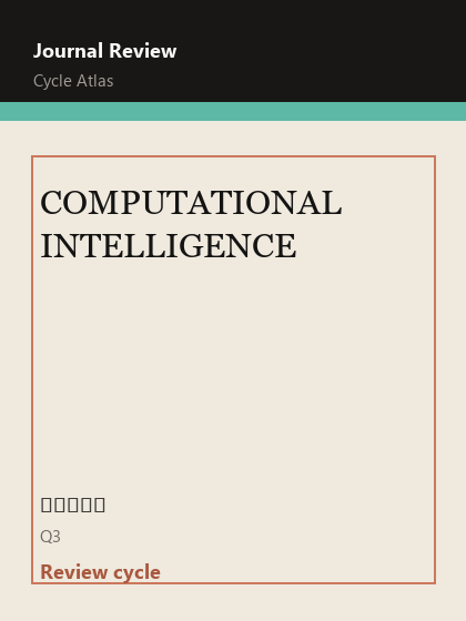 COMPUTATIONAL INTELLIGENCE 期刊封面