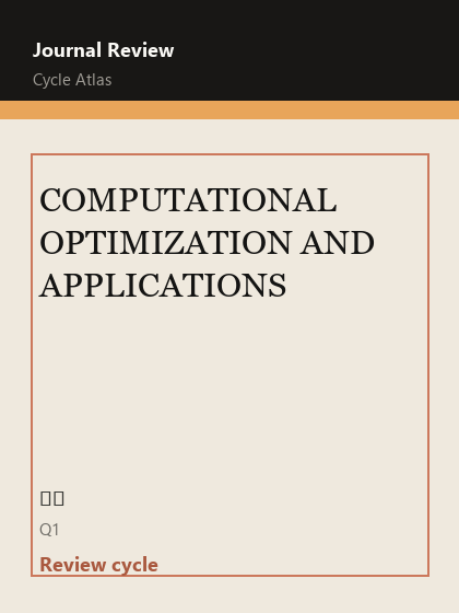 COMPUTATIONAL OPTIMIZATION AND APPLICATIONS 期刊封面