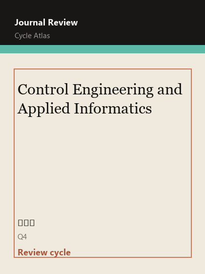 Control Engineering and Applied Informatics 期刊封面