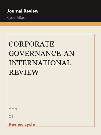 CORPORATE GOVERNANCE-AN INTERNATIONAL REVIEW 期刊封面