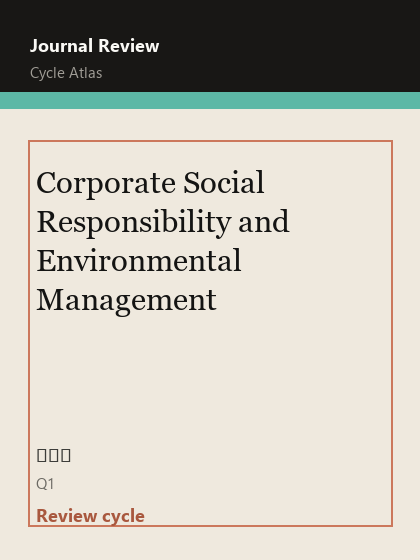 Corporate Social Responsibility and Environmental Management 期刊封面