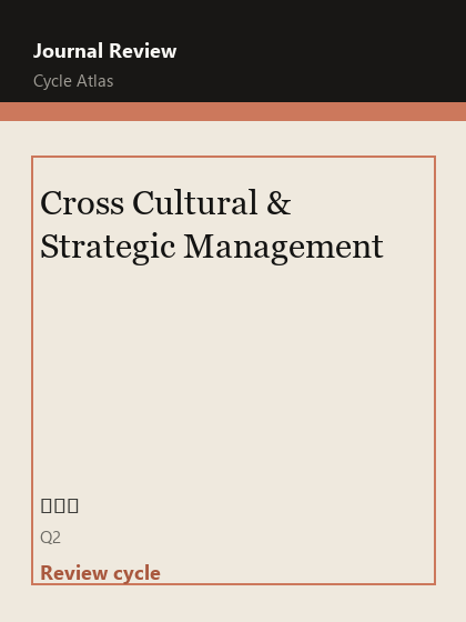 Cross Cultural & Strategic Management 期刊封面
