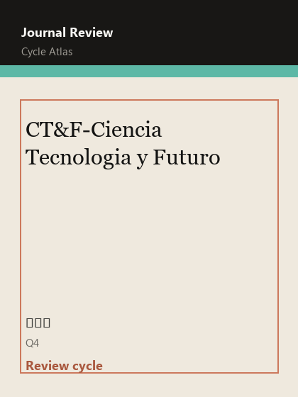 CT&F-Ciencia Tecnologia y Futuro 期刊封面