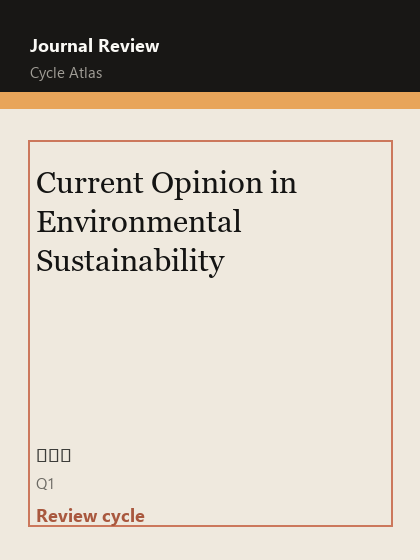 Current Opinion in Environmental Sustainability 期刊封面