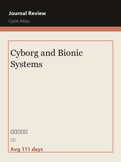 Cyborg and Bionic Systems 期刊封面