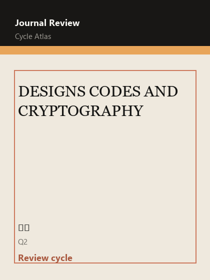 DESIGNS CODES AND CRYPTOGRAPHY 期刊封面