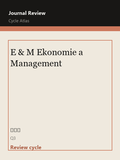 E & M Ekonomie a Management 期刊封面