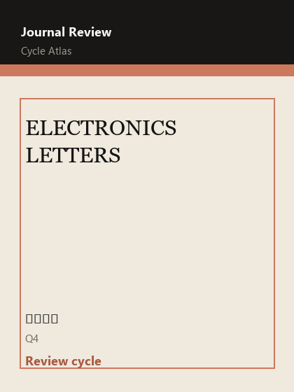 ELECTRONICS LETTERS 期刊封面