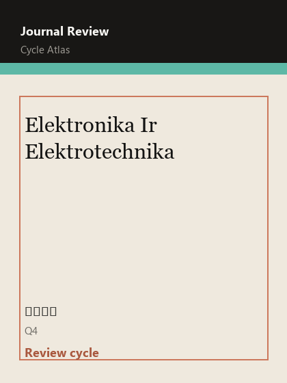 Elektronika Ir Elektrotechnika 期刊封面