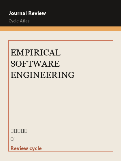 EMPIRICAL SOFTWARE ENGINEERING 期刊封面